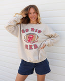 Rolling Stones Huskers Football Lick Sand Thrifted Sweatshirt - shoplivylu