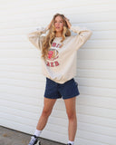 Rolling Stones Huskers Football Lick Sand Thrifted Sweatshirt - shoplivylu