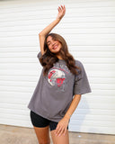 Rolling Stones Huskers Helmet Lick Charcoal Thrifted Tee - shoplivylu
