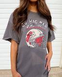 Rolling Stones Huskers Helmet Lick Charcoal Thrifted Tee - shoplivylu