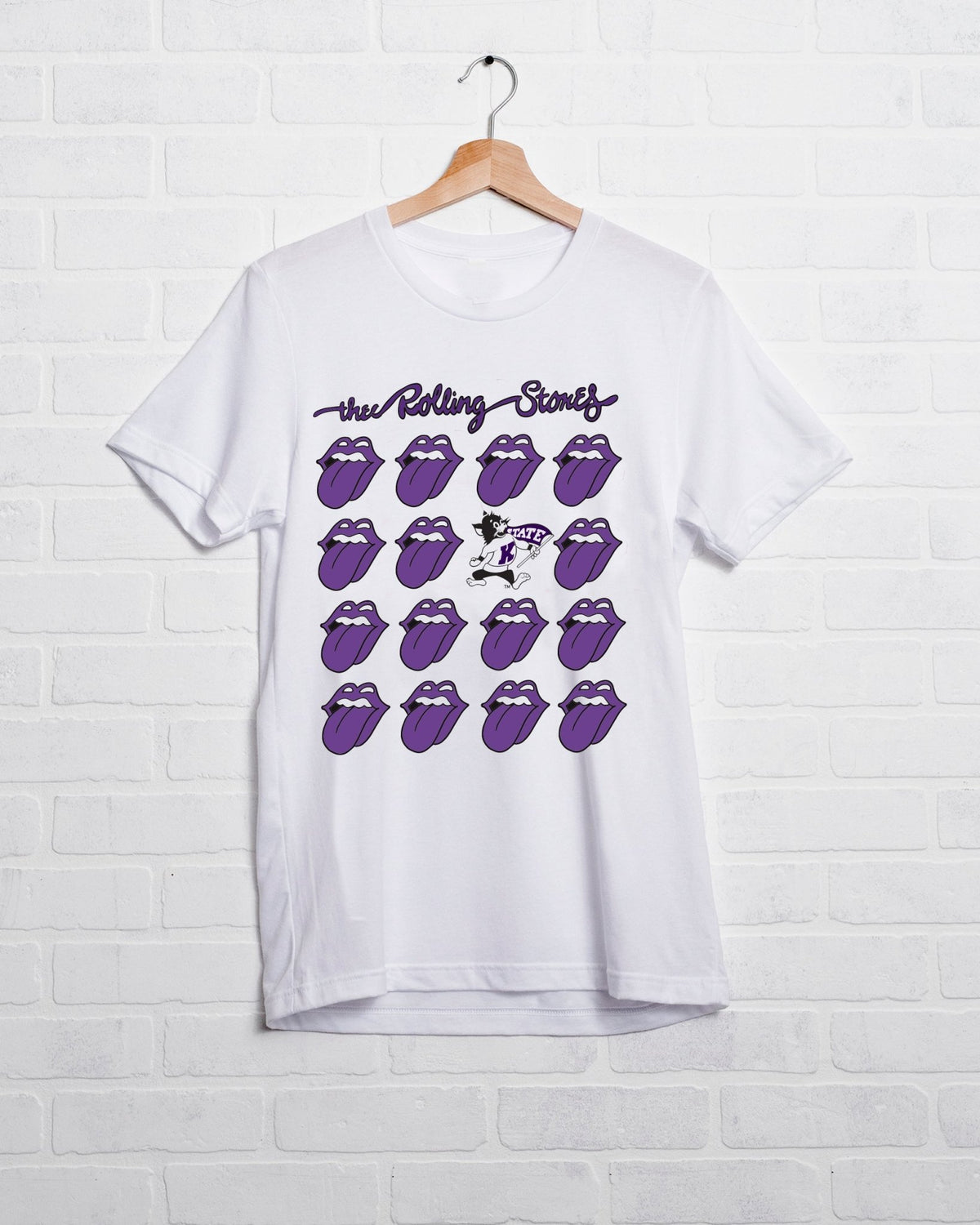 Rolling Stones Kansas State Multi Lick White Tee - shoplivylu