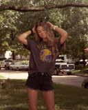 Rolling Stones LSU Helmet Lick Dark Gray Tee - shoplivylu