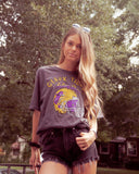Rolling Stones LSU Helmet Lick Dark Gray Tee - shoplivylu