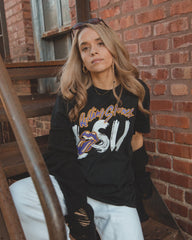 Rolling Stones LSU Inside Lick Black Puff Ink Tee - shoplivylu