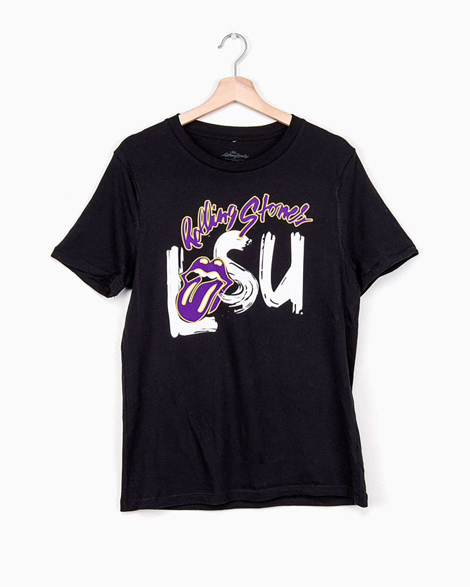 Rolling Stones LSU Inside Lick Black Puff Ink Tee (4525908688999)