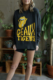 Rolling Stones LSU Tigers Dazed Smoke Oversized Crew Sweatshirt