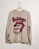 Rolling Stones MSU Bulldogs Baseball Lick Sand Thrifted Sweatshirt - shoplivylu