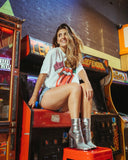 Rolling Stones New Orleans Flag Rocker White Tee - shoplivylu