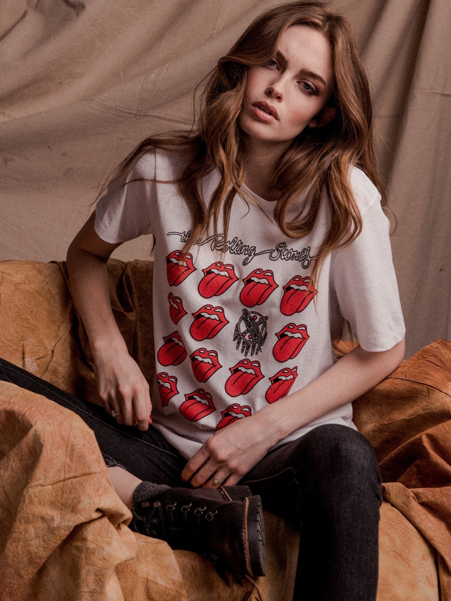 Rolling Stones Oklahoma Flag Multi Lick White Tee (4462480031847)