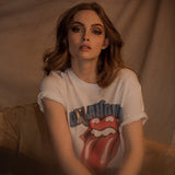 Rolling Stones Oklahoma Flag Rocker White Tee - shoplivylu
