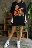 Rolling Stones OSU Cowboys Dazed Black Thrifted Tee