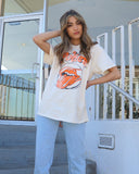 Rolling Stones OSU Cowboys Home Plate Off White Thrifted Tee - shoplivylu