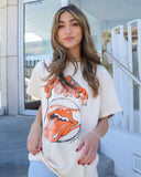 Rolling Stones OSU Cowboys Home Plate Off White Thrifted Tee - shoplivylu