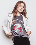 Rolling Stones OU Helmet Lick Dark Gray Tee - shoplivylu