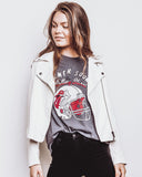Rolling Stones OU Helmet Lick Dark Gray Tee - shoplivylu