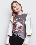 Rolling Stones OU Helmet Lick Dark Gray Tee - shoplivylu