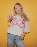 Rolling Stones OU Malibu Puff Ink Off White Thrifted Tee - shoplivylu