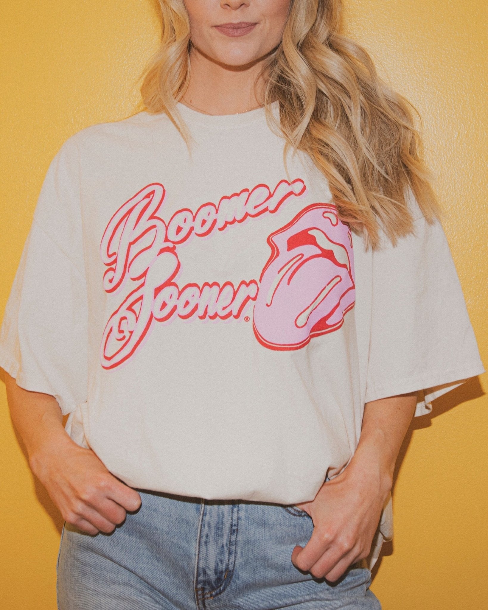 Rolling Stones OU Malibu Puff Ink Off White Thrifted Tee - shoplivylu