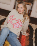 Rolling Stones OU Malibu Puff Ink Sand Thrifted Sweatshirt - shoplivylu