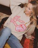 Rolling Stones OU Malibu Puff Ink Sand Thrifted Sweatshirt - shoplivylu