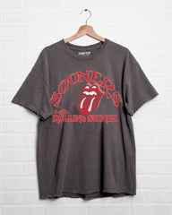 Rolling Stones OU Psych Charcoal Thrifted Tee - shoplivylu