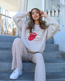 Rolling Stones Razorbacks Stoned Sand Thrifted Sweatshirt - shoplivylu