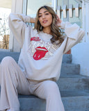 Rolling Stones Razorbacks Stoned Sand Thrifted Sweatshirt - shoplivylu