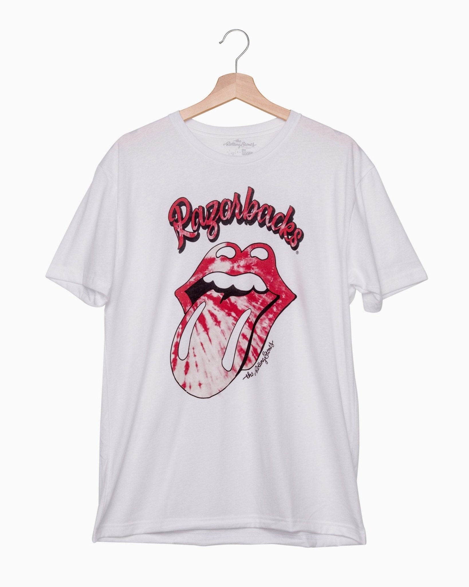 Rolling Stones Razorbacks Tie Dye Lick White Tee (4522447208551)