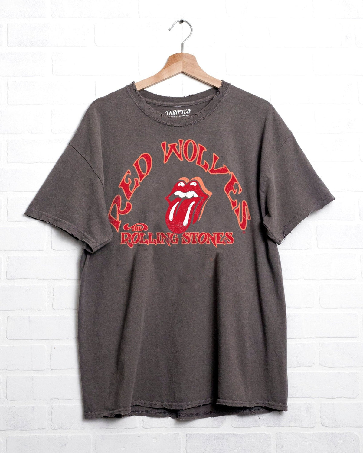 Rolling Stones Red Wolves Psych Charcoal Thrifted Tee