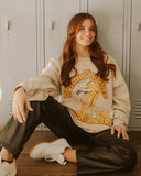 Rolling Stones Rock 'Em Mountaineers Sand Thrifted Sweatshirt - shoplivylu