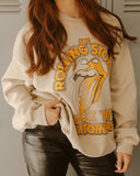 Rolling Stones Rock 'Em Mountaineers Sand Thrifted Sweatshirt - shoplivylu