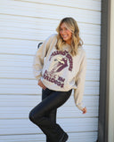 Rolling Stones Rock 'Em MSU Bulldogs Sand Thrifted Sweatshirt - shoplivylu