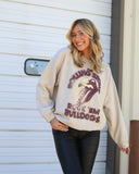 Rolling Stones Rock 'Em MSU Bulldogs Sand Thrifted Sweatshirt - shoplivylu