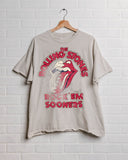 Rolling Stones Rock 'Em Sooners Off White Thrifted Tee - shoplivylu