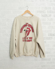 Rolling Stones Rock 'Em Sooners Sand Thrifted Sweatshirt - shoplivylu