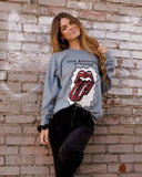 Rolling Stones Santiago Light Blue Sweatshirt (FINAL SALE) - shoplivylu