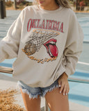 Rolling Stones Sooners Basketball Net Sand Thrifted Sweatshirt - shoplivylu