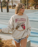 Rolling Stones Sooners Basketball Net Sand Thrifted Sweatshirt - shoplivylu