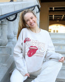 Rolling Stones Sooners Stoned Sand Thrifted Sweatshirt - shoplivylu