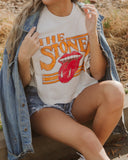 Rolling Stones Stoned White Cropped Tee - shoplivylu