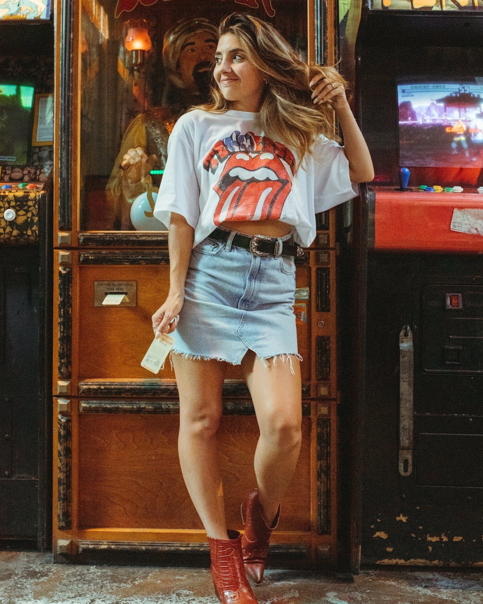 Rolling Stones Tennessee Flag Rocker White Tee - shoplivylu