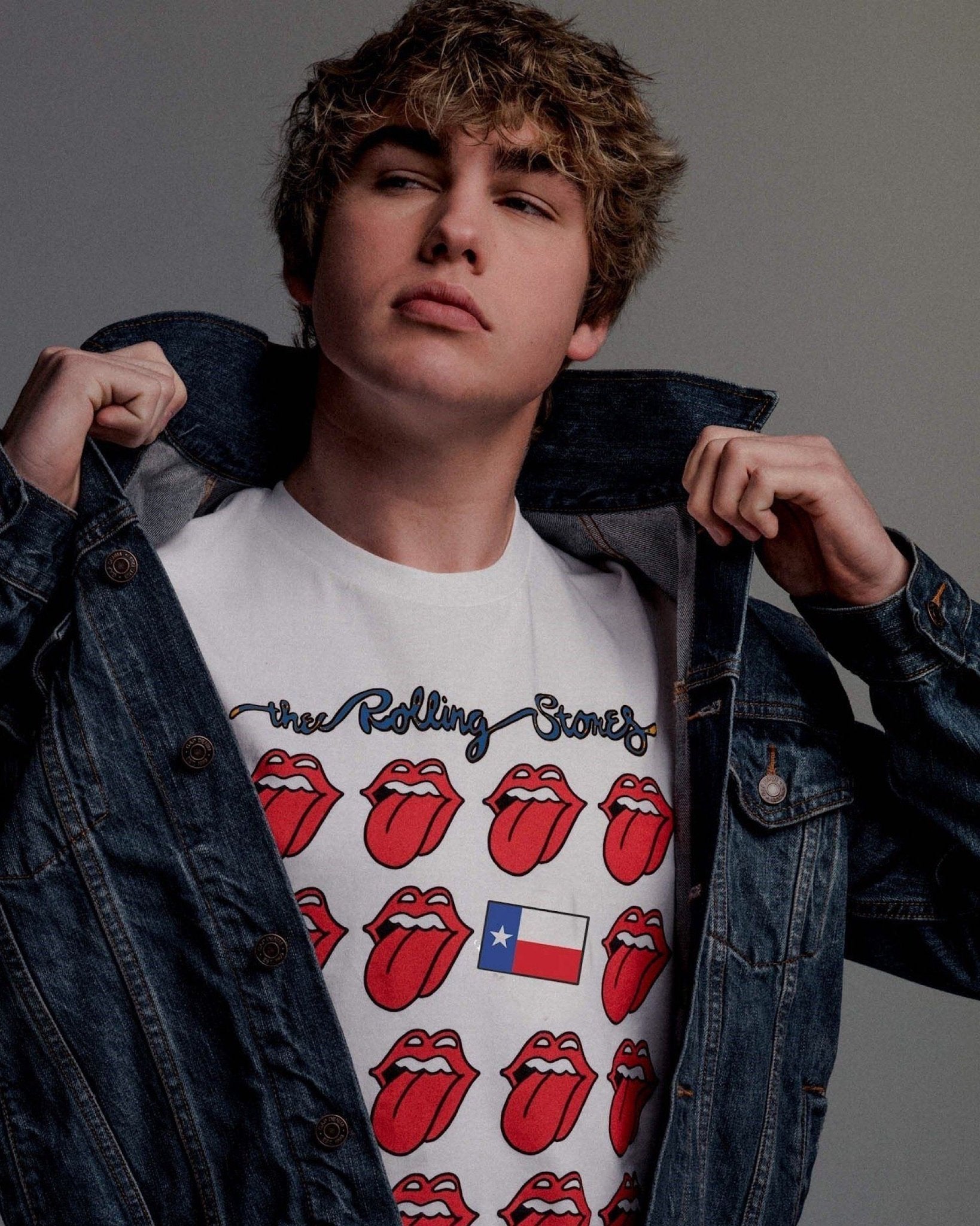 Rolling Stones Texas Flag Multi Lick White Tee - shoplivylu