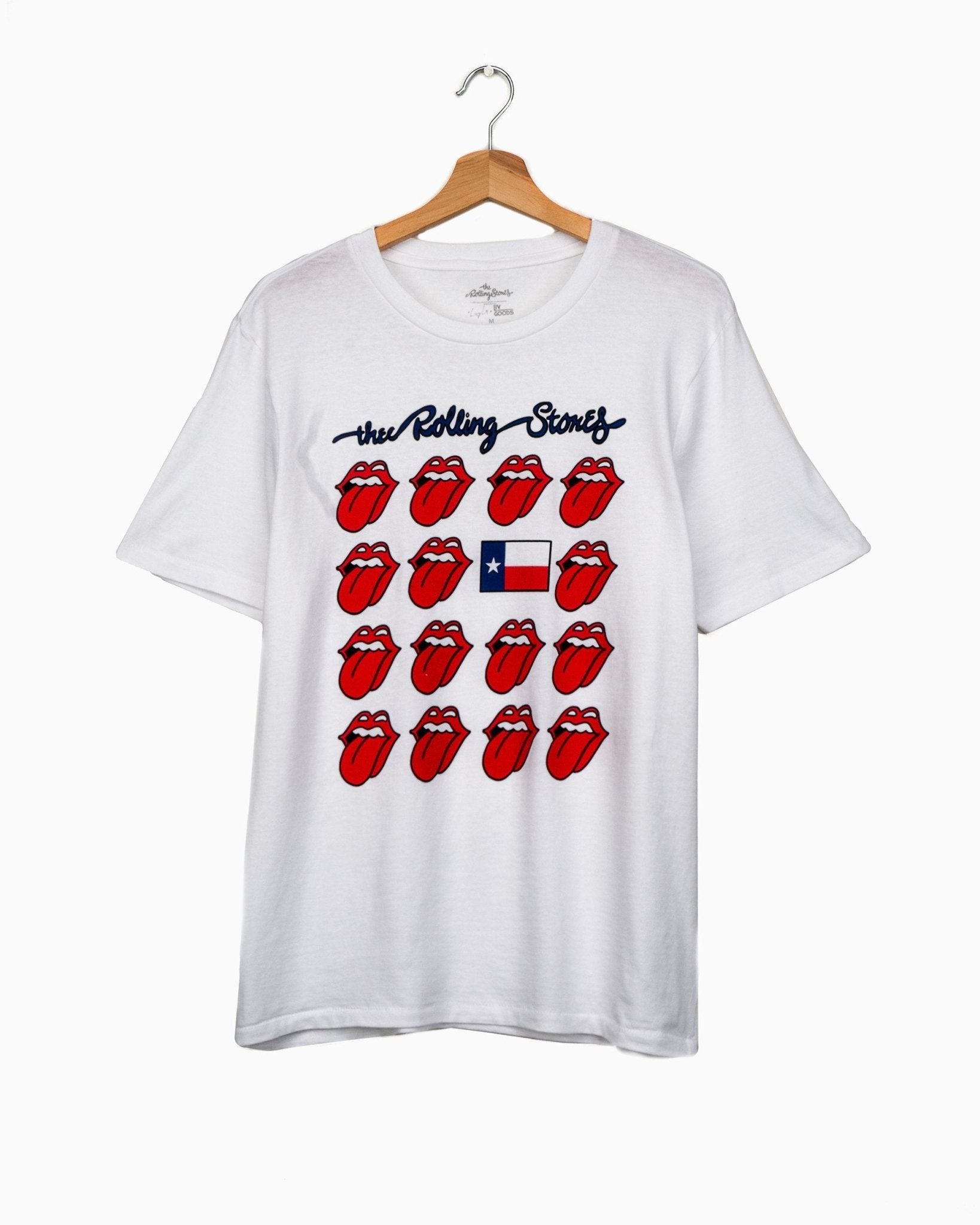 Rolling Stones Texas Flag Multi Lick White Tee (4513579237479)