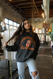 Rolling Stones Texas Longhorns Psych Black Oversized Crew Sweatshirt