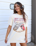Rolling Stones Texas Tech Basketball Net Off White Thrifted Tee - shoplivylu