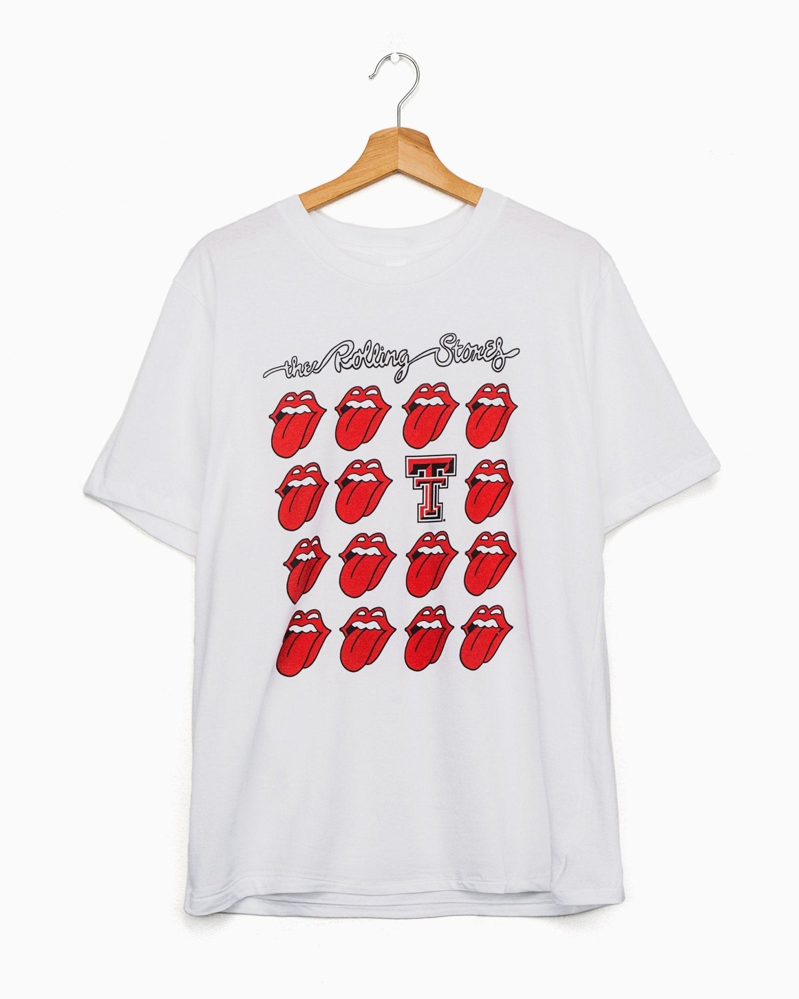 Rolling Stones Texas Tech Multi Lick White Tee (4522394484839)