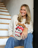 Rolling Stones Volunteers Baseball Lick Sand Thrifted Sweatshirt - shoplivylu