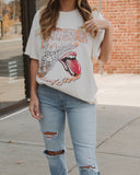 Rolling Stones Volunteers Basketball Net Off White Thrifted Tee - shoplivylu
