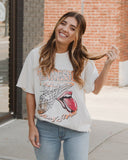 Rolling Stones Volunteers Basketball Net Off White Thrifted Tee - shoplivylu