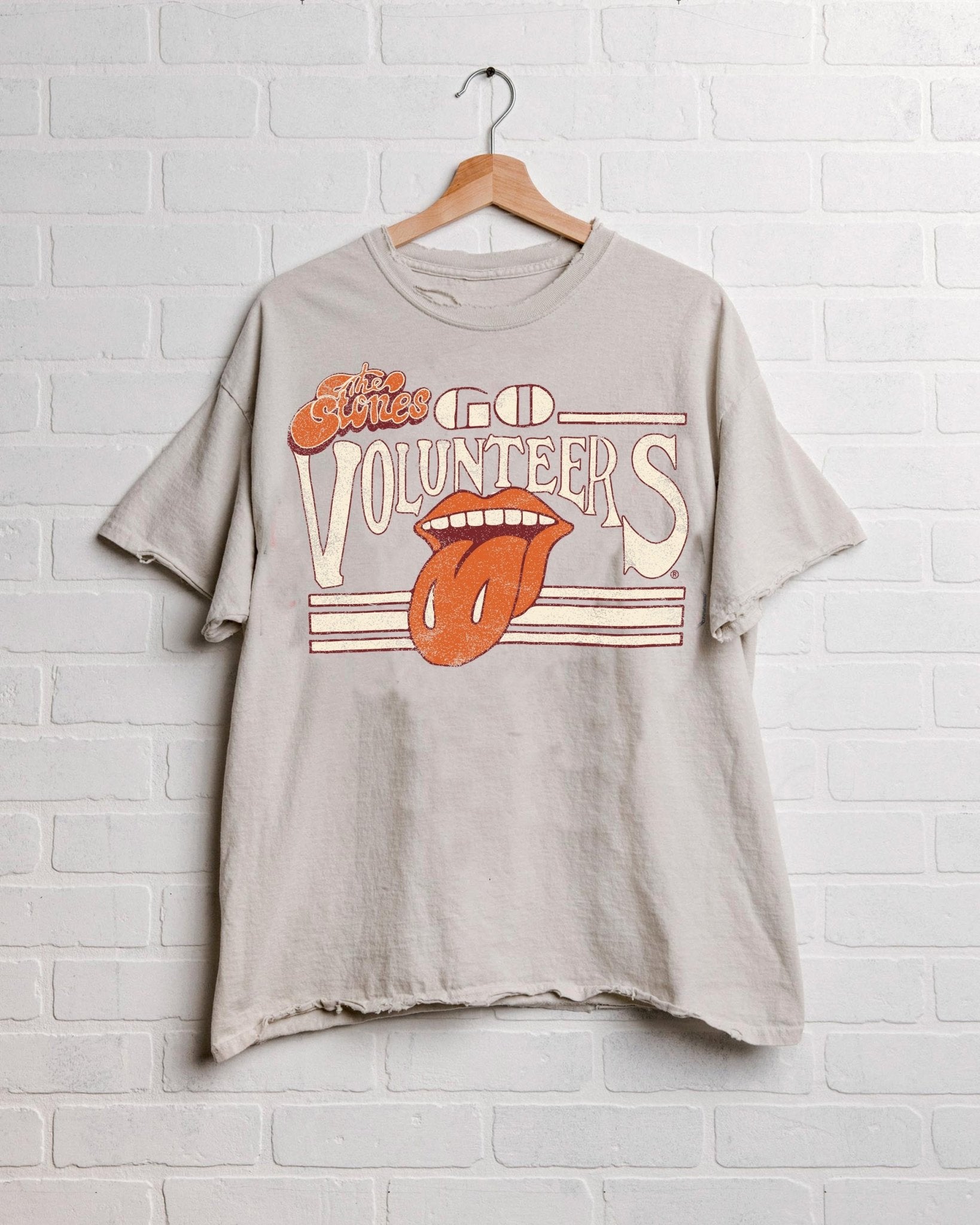 Rolling Stones Volunteers Stoned Off White Thrifted Tee - shoplivylu